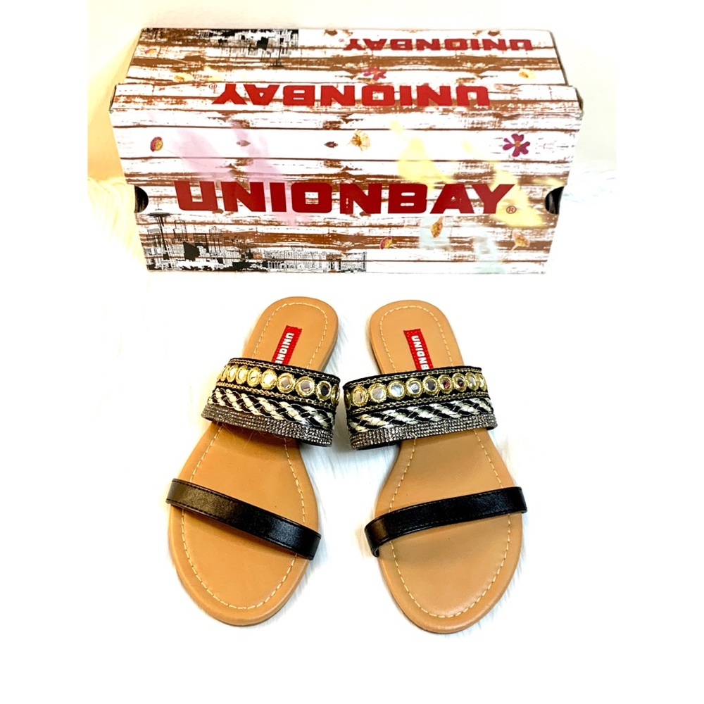 Unionbay Pippa Sandal Women's Size 6.5 Black/Tan